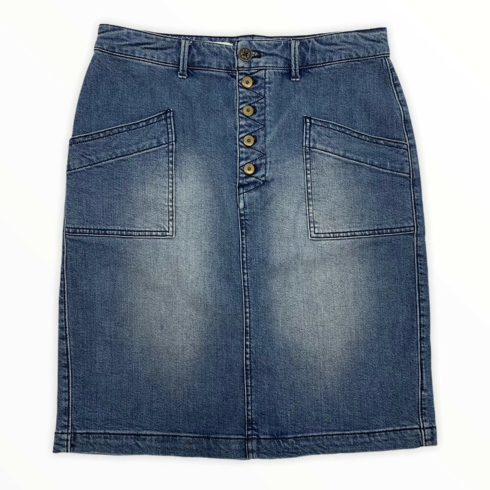 Pilcro and the Letterpress Denim Pencil Skirt - Picture 1 of 9